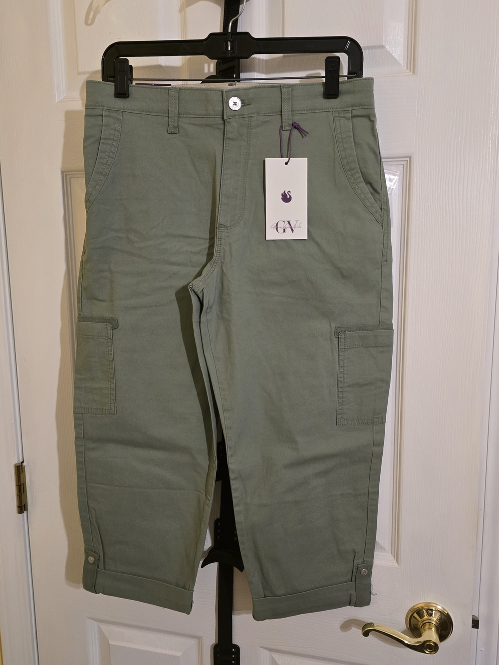 Gloria Vanderbilt Olive Green Cropped Utility Pants